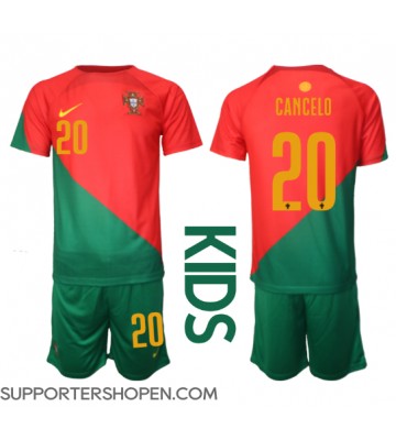 Portugal Joao Cancelo #20 Hemmatröja Barn VM 2022 Kortärmad (+ korta byxor)